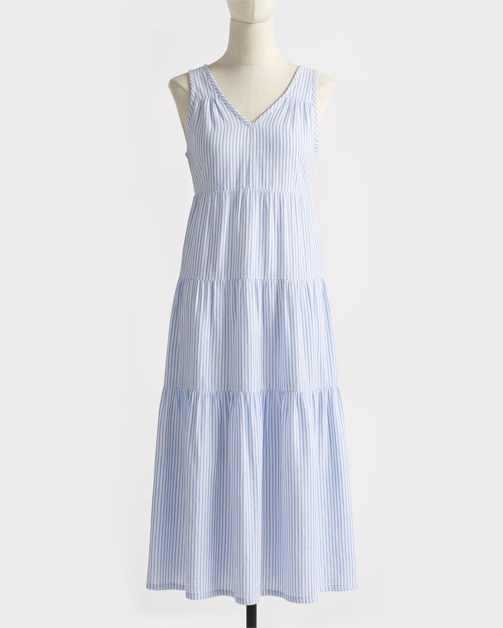 100% Organic Cotton Gauze Tiered Maxi Dress